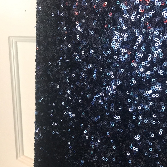 Midnight blue sequin mini swing dress - Picture 3 of 4